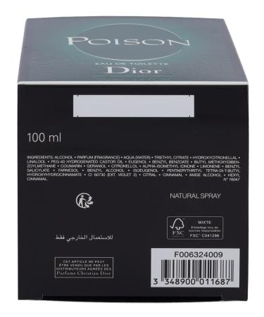 Christian Dior Poison Eau De Toilette Spray for Women 3.4 Ounce 3.4 Fl Oz (Pack of 1) - Buy Online on GoSupps.com