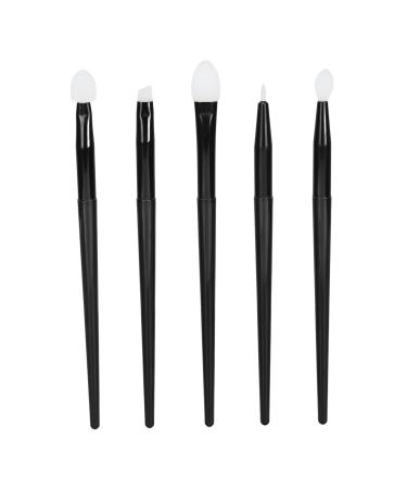Makeup Brush Set Portable Handle 5 Pieces Silicone Brushes for Eye Shadow Lip Eyebrows Eyeliner Easy Applying Lightweight and Compact