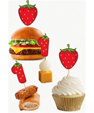 Berry First Birthday Food & Cupcake Picks Toppers Strawberry Baby 1st Party Decorations (14 Pack) - Buy Online on GoSupps.com