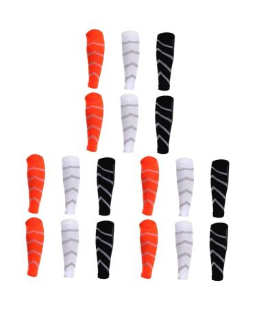 NOLITOY 9 Pairs Calf Guard Socks Black Leg Protector Socks Compression Running Leg Sleeves Calf Protector Sleeves Protection