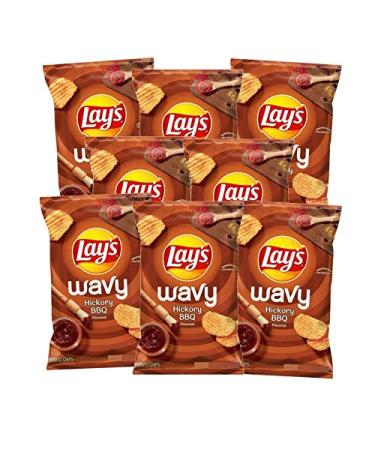 Lay's Wavy Hickory BBQ Potato Chips, 1.5 ounce (Pack of 8) Barbecue 1.5 Ounce (Pack of 8)
