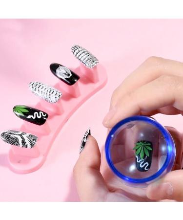 Nail Stamping Plates - Animal Snake Print Nail Stencils & Silicone Stamp Scraper | Manicure Salon Accessories for Perfect Nails - Buy Online on GoSupps.com