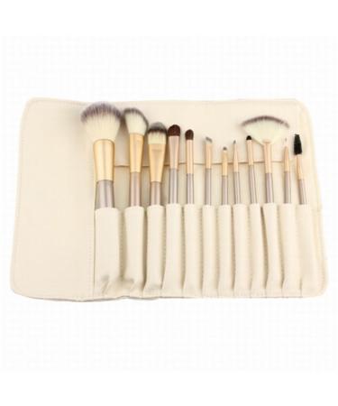 12/piece makeup brush set beginner beauty tool makeup brush(Beige 18cm) Beige 18cm