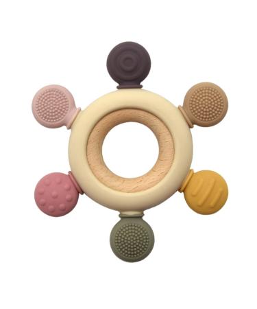 Bite ring baby dental aid teeth and grayling nursing for babies baby teeth toys made of silicone bpa-free teething nursing accessories for 3+ months babies toddlers multi-colored