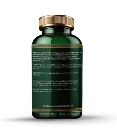 Divya Himalayan Herbs & Seeds 100% Natural Vitamin E Supplement Capsules 600mg (D-Alpha-Tocopherol) Supplement Promotes Skin Health & Nails Health for Women Men Girls - 60 Capsules - Buy Online on GoSupps.com