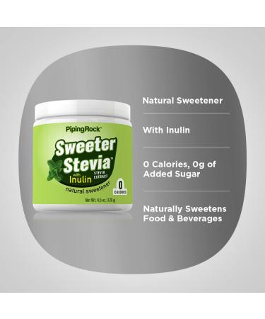 Sweeter Stevia 4.5oz with Inulin - Zero Calorie Sweetener by Piping Rock - Buy Online on GoSupps.com