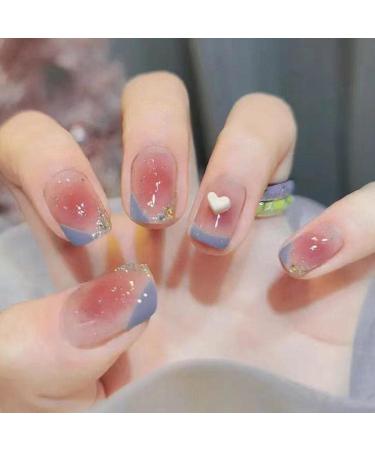 Nail Stickers Artificial Nails Mid-length Fake Nails Gradient Wear Finished Fake Stickers On Nails Press(Color:5)