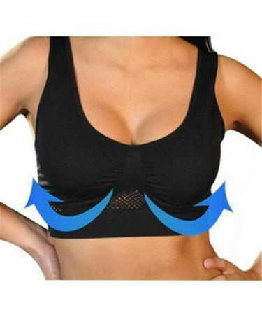 Longtuohai Women s Seamless Push-Up Sports Bra | V-Neck Padded Bralette for Yoga & Fitness | Soft Sleep BH in Black - 4XL - Buy Online on GoSupps.com