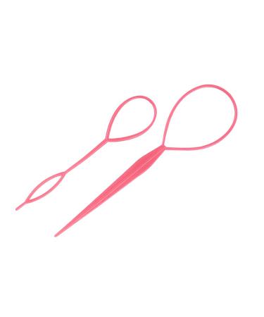 WedDecor 2 piece black topsy braid hair braid extension ponytail styling tools women women women girls - pink