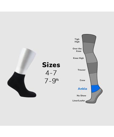 Cosyfeel Women Loose Diabetic Socks | 4-Pack Neuropathy Ankle Socks for Ladies | Super Soft Eco-Friendly Bamboo Material | Durable with Seamless Toe | Multicolour Patterns | 4 Seasons 7-9 1/2 BLACK - Buy Online on GoSupps.com
