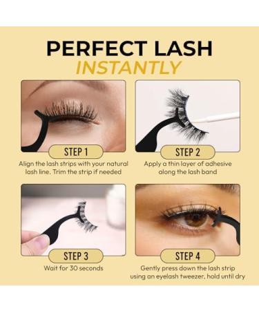 Buy 0.28 fl.oz Eyelash Glue for Sensitive Eyes - Super Strong Hold Brush-On Clear Adhesive for Waterproof Strip Lashes | Latex-Free & Long Lasting - Buy Online on GoSupps.com