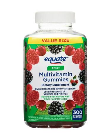 Equate Adult Multivitamin Gummies for General Health Natural Fruit Flavor 300 Count