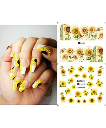 CHANGAR Sunflower Nail Stickers Floria Flower Bee Water Transfer Nail Decals Spring Summer Series Nail Decorations Manicure Tips 12 Sheets Nail Tips DIY Toenails Nail Art Decorations Accessories - Buy Online on GoSupps.com