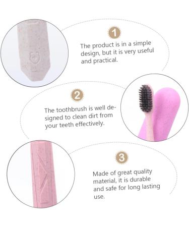 HOMSFOU 2pcs Wooden Toothbrush Set - Eco-Friendly Travel Toothbrush & Toothpaste Assorted Colors - Buy Online on GoSupps.com