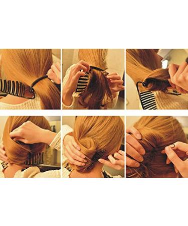 3PCS Black Hair Clip Volume Inserts Styling Set for Women & Girls - DIY Bun Maker Comb French Twist Styling Tool - Buy Online on GoSupps.com