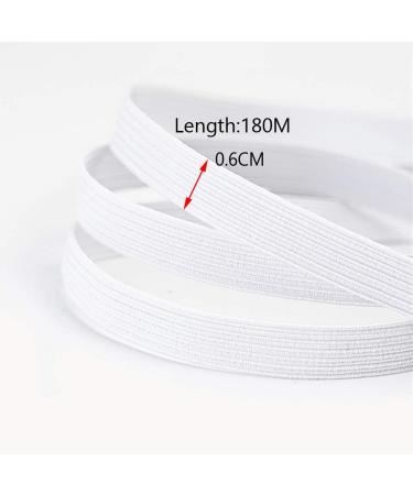 200 Yards 1/4 Inch White Braided Elastic Band for Sewing - Heavy Stretch Knit Cord for Crafts, DIY Jewelry, Bedspread Cuff - 6mm Elastic Rope - Buy Online on GoSupps.com