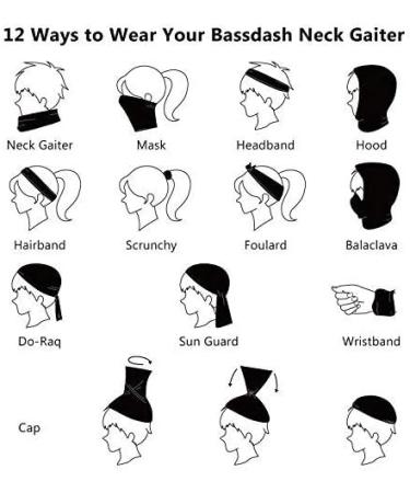 Bassdash Multifunctional Men s Neck Scarf | UPF 50+ Sun Protection | Elastic Windproof Towel for Fishing Skiing Riding & Motorcycling - Black Camo - Buy Online on GoSupps.com