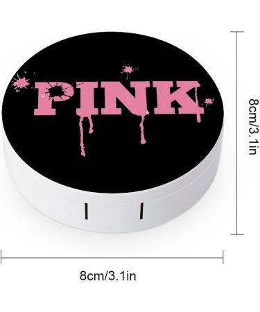 Pink Round Case For Contact Lens Kit Storage Box with Mirror Printed - Buy Online on GoSupps.com