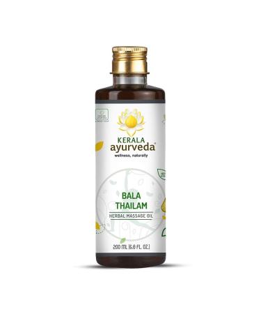 Kerala Ayurveda Bala Thailam - Ayurvedic Daily Massage Rejuvenative Oil for Body - Strengthens & Tones Muscles & Balances Vata 6.8 Fl Oz