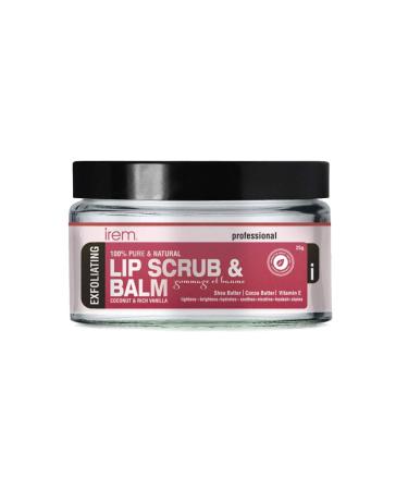 Exfoliating Lip scrub & balm | Lip lightening & brightening Exfoliating and Moisturizing Chapped lips Men & Women Coconut and Rich Vanilla -25g