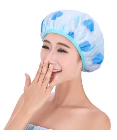 CSM Women's Blue PEVA Double Waterproof Shower Cap - Stylish and Protective - Buy Online on GoSupps.com