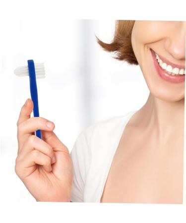 Angoily Double-Headed Toothbrush for Prosthesis Cleaning | Dual-Sided Brush for False Teeth & Dentures | Small Plastic Cleaning Tool - Buy Online on GoSupps.com