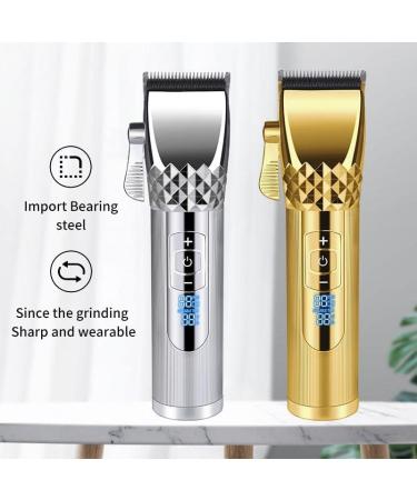 7200PRM Hair Clippers for Men - USB Rechargeable Electric Trimmer with LCD Display | Silver Metal Hair Clippers - Buy Online on GoSupps.com