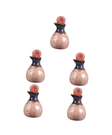 Beavorty 5 Sets Aromatherapy Bottle Perfume Mini Vintage Perfume Jar Essential Oil Container Essential Oil Dispenser Mini Containers Cat Scratching Post Cosmetic Pink Ceramics Empty Bottle