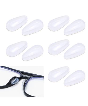 5 Pairs Glasses Nose Pads Soft Silicone Anti Slip Adhesive Nose Pads 3.2mm Thickness Spectacle Air Bag Nosepads Comfortable Full Frame for Eyeglasses Sunglasses Reading Glasses Clear Tear Drop Shaped