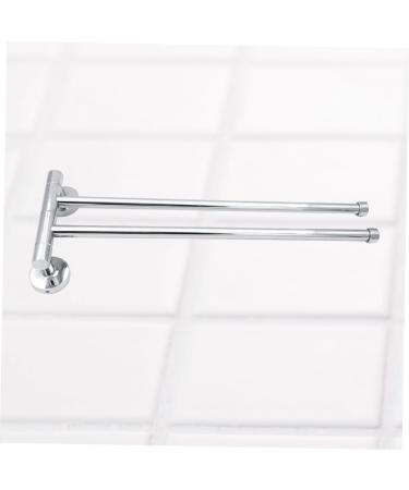 Alipis Stainless Steel Pendant Double Bath Towel Holder Tower Holder Arm Swing No Punching to Rotate Silver Medium - Buy Online on GoSupps.com