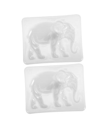 Hohopeti 2pcs Elephant Epoxy Mold stencils for crafts molds for chocolate Silicone DIY Mould coaster 3d Soap