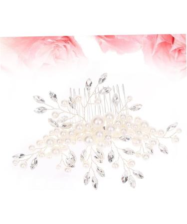 FRCOLOR 1PC wedding headpiece for bride metal hair claw clips Wedding Hair Jewelry Wedding Hair Pin pearl headpiece pearl hair clip Bride Hair Comb Wedding dress bridesmaid crystal - Buy Online on GoSupps.com