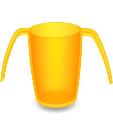 Ornamin 2 Handled Mug 220ml Yellow with Spouted Lid - Ergonomic Plastic Mug for Shaky Hands - Care Feeding Cup - Buy Online on GoSupps.com