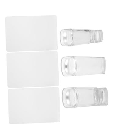 POPETPOP 2 Sets Nail Grooming Kit Salon Supplies Nails Gel Kit Beauty Supplies Nail Tool Nail Art Tools Silicone Manicure Printing Plates Handle Women's Fully Transparent Acrylic