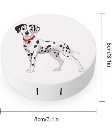 Cute Dalmatian Dog Round Case For Contact Lens Kit Storage Box with Mirror Printed - Buy Online on GoSupps.com