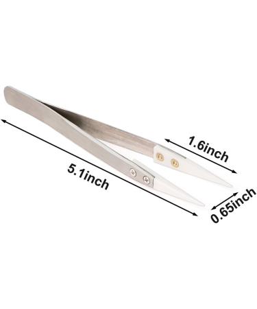 Precision Ceramic Tweezers - Non-Conductive, Anti-Static & Highly Heat Resistant - 1 Pack Silver - Buy Online on GoSupps.com