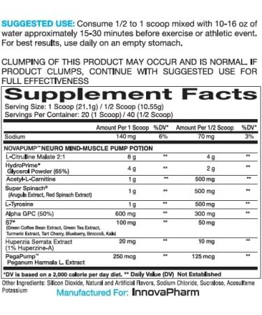 InnovaPharm NOVAPUMP Neuro Powder - Watermelon Gummy Flavor - 14.9 oz | International Shipping Available - Buy Online on GoSupps.com