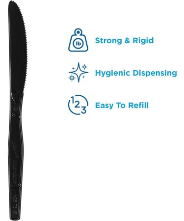 Dixie Ultra SmartStock by GP PRO Series-O Plastic Utensil Refills Knives Black 40 Knives Per Refill Case Of 24 Refills 960 CT Knife - Buy Online on GoSupps.com