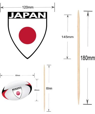 Japan Flag Rugby Ball Food & Cupcake Picks Toppers Party Decorations (14 Pack) - Buy Online on GoSupps.com