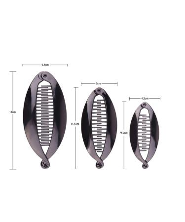 Solustre 6-Piece Banana Hair Cap Clip Set | Slide-Resistant Hair Accessories for Women & Girls - Black - Buy Online on GoSupps.com