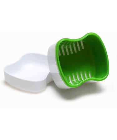 Faruta Prosthesis Suitcase for Dentures - 2-Piece Bath Box with Sieve & Basket Holder - Green & Blue - Travel & Cleaning Storage Solution - Buy Online on GoSupps.com