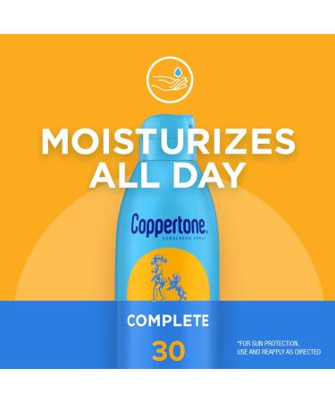 Coppertone Complete SPF 30 Sunscreen Spray 5.5 Oz Pack of 3 | Lightweight & Moisturizing | Water Resistant SPF 30 - Buy Online on GoSupps.com