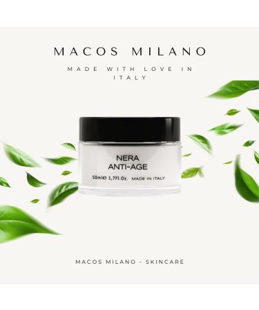 MACOS MILANO Antiaging black cream cleansing detoxifying and antismog with vegetable charcoal moisturizing and antiaging for radiant and renewed skin 50 ml - Buy Online on GoSupps.com