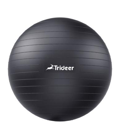 Trideer Extra Thick Yoga Ball Exercise Ball, 5 Sizes Ball Chair, Heavy Duty Swiss Ball for Balance, Stability, Pregnancy, Physical Therapy, Quick Pump Included Black L(23-26ines/58-65cm) - Buy Online on GoSupps.com