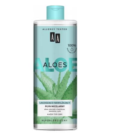 AA Aloe vera 100% aloe vera extract soothing and moisturizing micellar liquid 400 ml