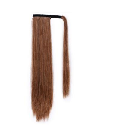 Vibrant Corn Wavy Long Ponytail Synthetic Wig Wrapped In Clip Hair Extension With Brown Ponytail Hair Pieces 22inches 1013-2-30