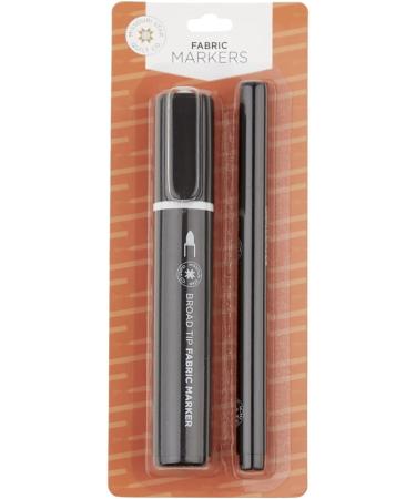 Black Fabric Markers 2 Pack - Broad and Fine Tip | Non-Toxic, Water Resistant Ink | Ideal for Quilt Labels and Clothing Projects - Buy Online on GoSupps.com