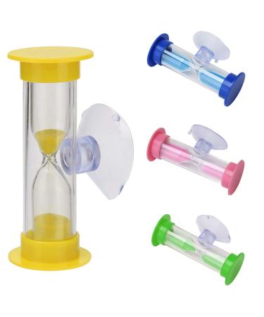 Children toothbrush sand glass timer 2 minutes shower timer mini glass hourglass suction cup timer cooking swiveling hourglass children mini hourglass to brush children's teeth (yellow)