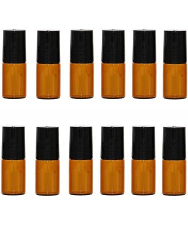12Pcs 3ml Essential Oils Roller Bottles Mini Empty Roll-on Bottles with Stainless Steel Roller Balls and Black Cap Cosmetic Makeup Storage Vials For Fragrance Perfume Aromatherapy - Buy Online on GoSupps.com