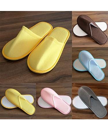 Buy KMOCEPLY 24 Pairs Unisex Disposable House Shoes - Non-Slip Closed Toe Slippers for Guests Spa Hotels & Home - 42 EU Far Yellow - Buy Online on GoSupps.com